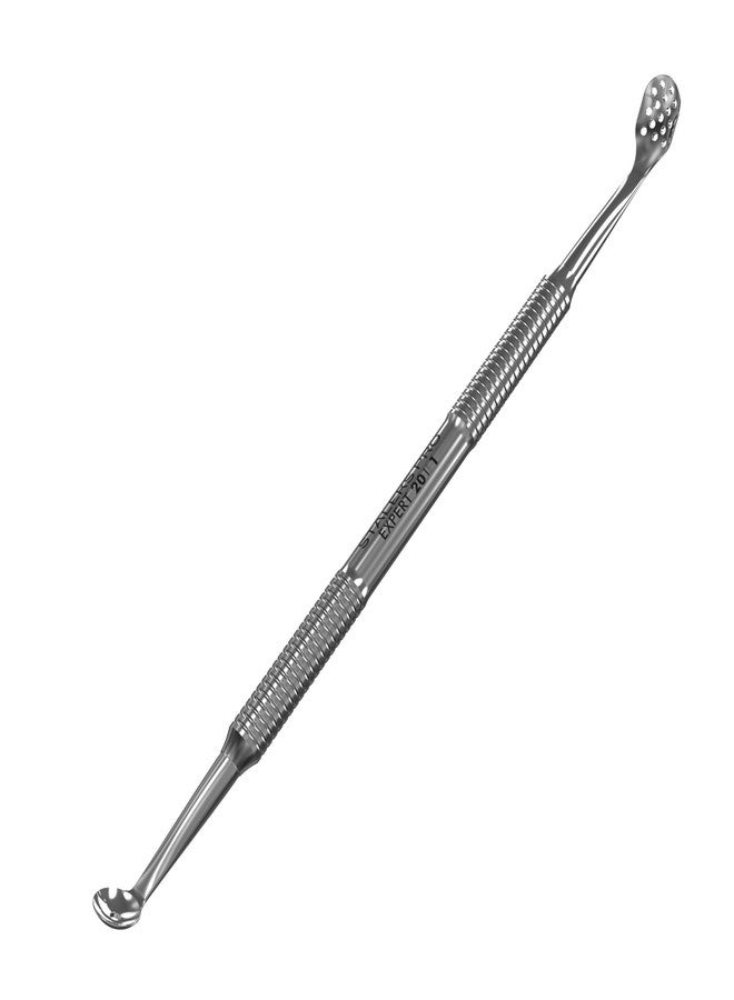 Staleks Pro Double-Ended Blackhead Remover Spoon Expert 20 Type 1 – Uno Loop & Oval Extractor with 15 Holes – Stainless Steel Tool for Pore Cleaning - Image 1